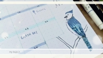 ایده طراحی بولت ژورنال با پرنده آبی
